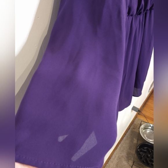 XOXO Long Sleeve Purple Faux Wrap Dress Party Modern Office Dress Size XXL - Picture 6 of 8